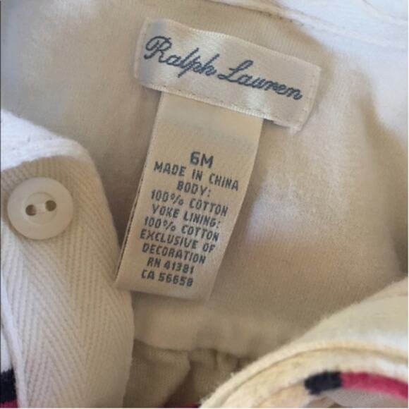 Ralph Lauren Pink Striped One Piece Outfit 6 Months - Picture 3 of 5